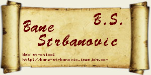 Bane Štrbanović vizit kartica